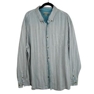 Carbon2Cobalt Blue Striped Button-Up Shirt XL Lightweight Cotton Casual Style